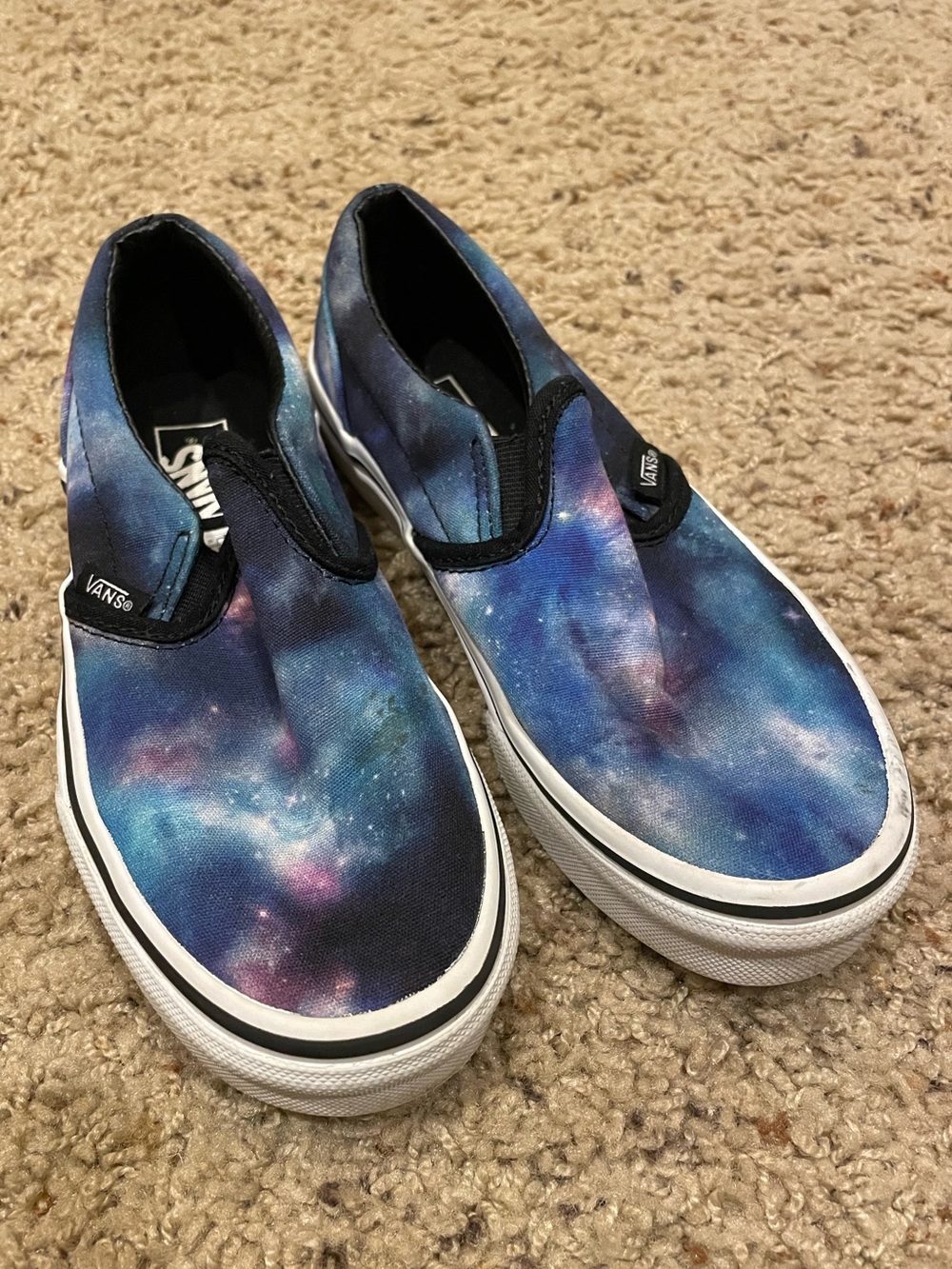 Vans Slip-On Galaxy/White Skate Shoes kid’s size 2